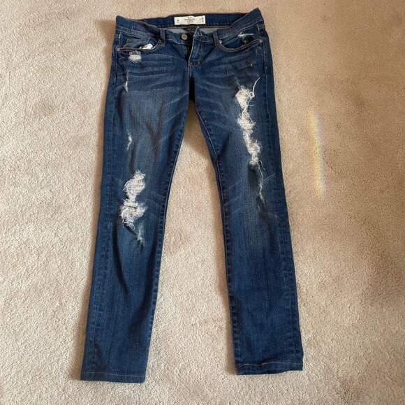 Abercrombie & Fitch Perfect Stretch women's Distressed Blue Jeans - Size 6R - Picture 9 of 9
